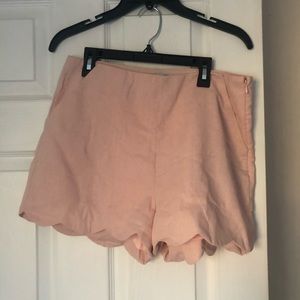 Pink linen shorts